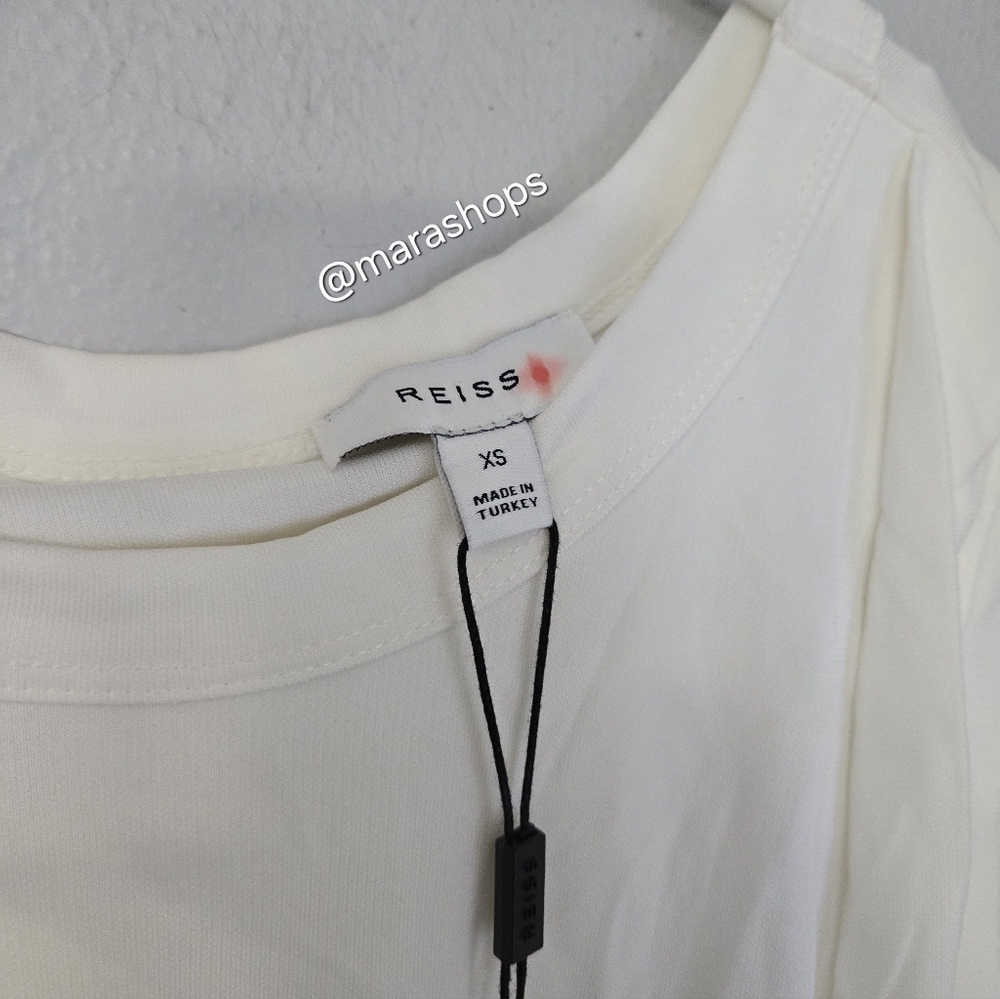 Reiss Elva Draped Layered Top Ivory - Picture 5 of 9